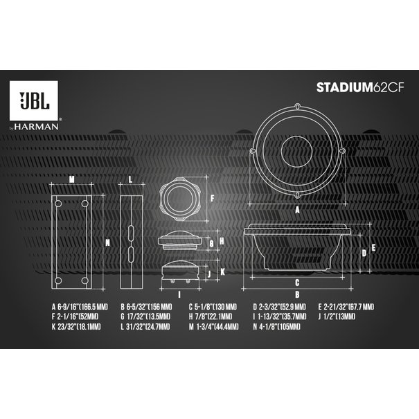 JBL JBL Stadium 62CF - 2-Weg compo speakerset - 16.5 cm - 110 Watt RMS