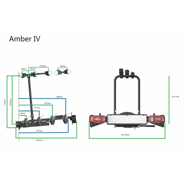 Pro-User Pro-User Amber IV -  Fietsendrager - 4 Fietsen - Kantelbaar