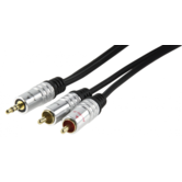 Audio cable 3.5 mm jack (male) --&gt; 2x RCA cinch (male) premium, 2.5 meter