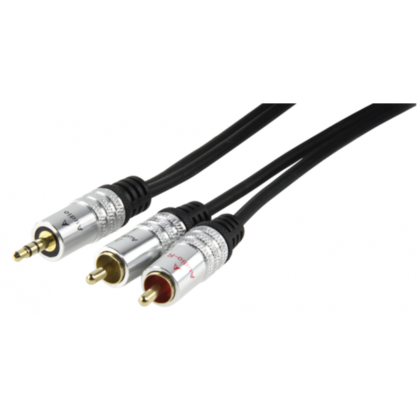 Navinc Audio cable 3.5 mm jack (male) --&gt; 2x RCA cinch (male) premium, 2.5 meter