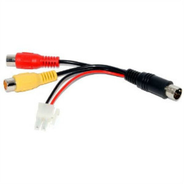 Carvision Camera adapterkabel RCA male naar 4 pins - DIN