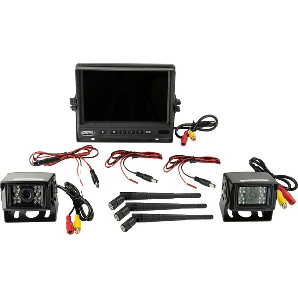 ACV Achteruitrijcamera monitor kit 7" AHD met 2 draadloze camera's