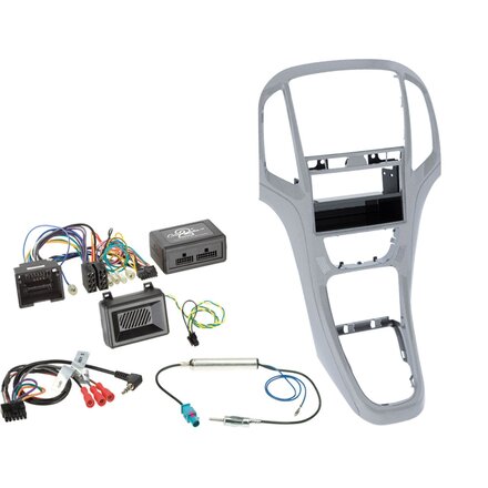 2-DIN with pocket + radio adapter kit Astra 20009-2016 Kleur Platina Zilver