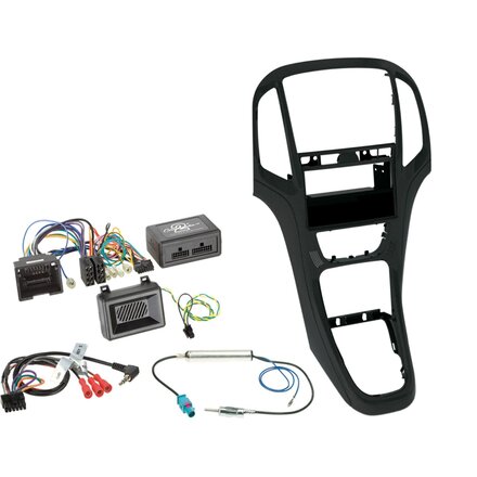 2-DIN Kit met pocket + radio adapter kit Opel Astra 2009-2016 Kleu: Pearl Zwart