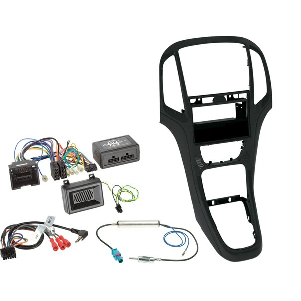 ACV 2-DIN Kit met pocket + radio adapter kit Opel Astra 2009-2016 Kleu: Pearl Zwart