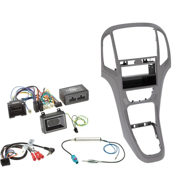 ACV 2-DIN Kit met pocket + radio adapter kit Opel Astra 2009-2020 Kleur: Titanium Grijs