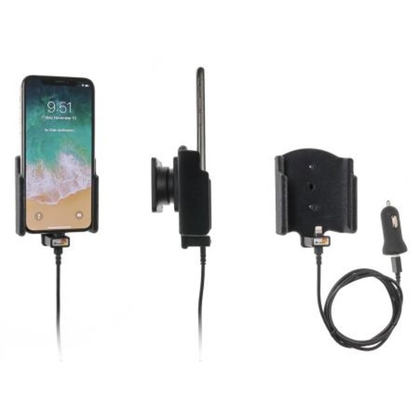 Brodit Telefoonhouder - Apple iPhone X / Xs -  Actieve houder - 12V USB plug