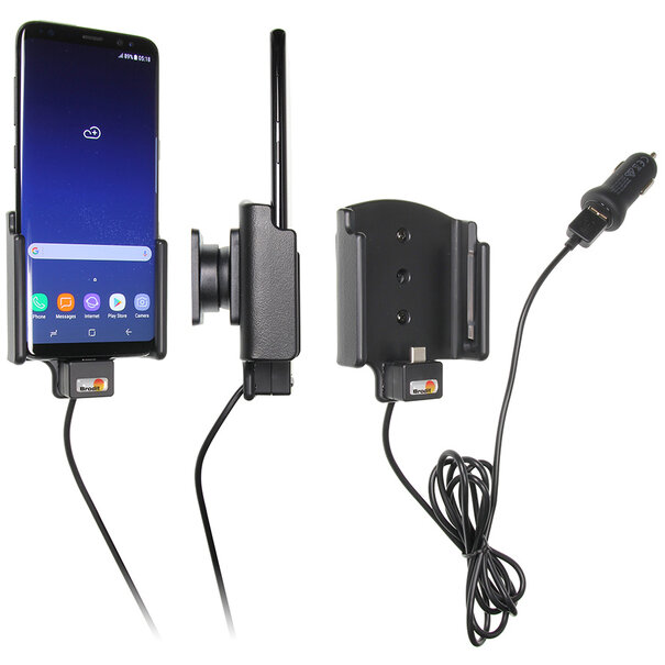Brodit Telefoonhouder - Samsung Galaxy S8 - Actieve houder - 12V USB plug