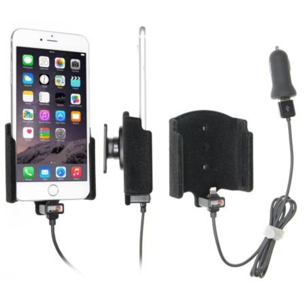 Brodit Telefoonhouder - Apple iPhone 6 Plus/6S Plus/7 Plus/8 Plus/Xs Max - Actieve houder - 12V USB plug