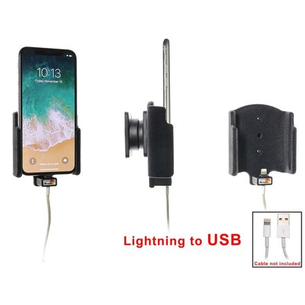 Telefoonhouder Apple iPhone X / Xs - Passieve houder - Voor originele Apple lightning naar USB kabel (Gestoffeerd)