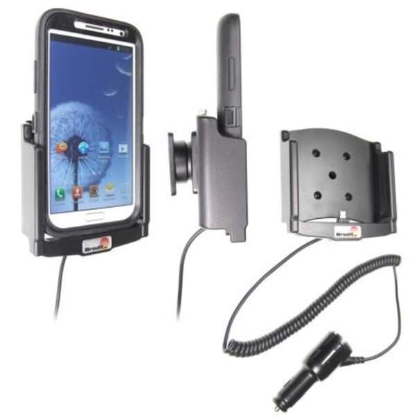 Brodit Telefoonhouder Samsung Galaxy Note II GT-N7100 - Actieve houder - 12/24V lader. Otterbox Defender