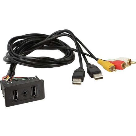 Universal USB/RCA port-&gt;2x USB/1x AUX