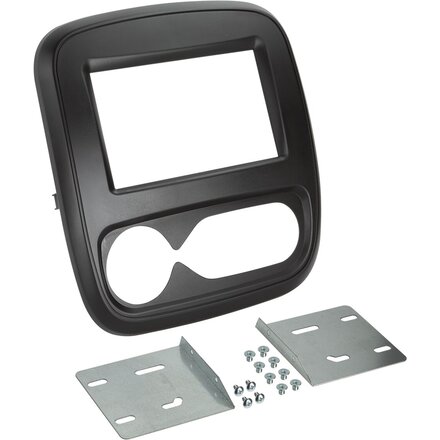 2-DIN Paneel Opel Vivaro (X82) - Renault Trafic (E82-F82) 2014-2018 Kleur: Zwart