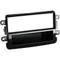 ACV 1-DIN Paneel met aflegbakje. Dacia Dokker/ Duster/ Lodgy 2012-2019 Kleur: Piano Zwart