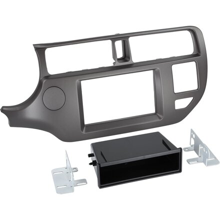 2-DIN Paneel met pocket Kia Rio | 2011-2015 | Kleur: Anthraciet