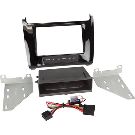 2-DIN Paneel Inbay® Volkswagen Polo 2014-2019 Kleur: Piano Zwart