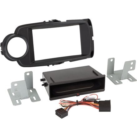 2-DIN Paneel Rubbertouch Inbay® Toyota Yaris 2014-219 Kleur: Rubbertouch Zilver