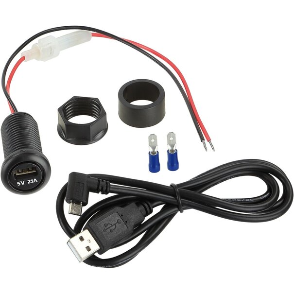 ACV Omvormer 12V-&gt;5V/2.1A incl.  1 meter  USB kabel