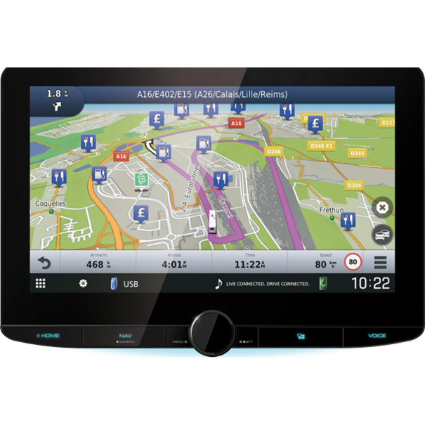 Kenwood Kenwood DNR992RVS - Navigatiesysteem - 10.1 inch - HD Display - DAB+ -