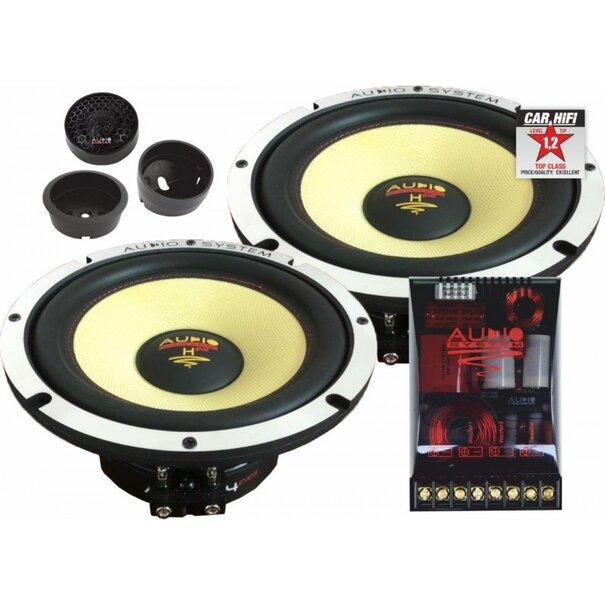 Audio System Helon-Serie 2-OHM 2-Way Double Compo 165 mm Extreme Kickbass Compo Systeem.