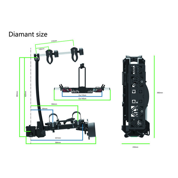 Pro-User Pro-User Diamant  - Fietsendrager 2x Ebike + Oprijgoot + Tas   7 x Testwinnaar- OPRIJGOOT LEVERBAAR VANAF 30 JULI