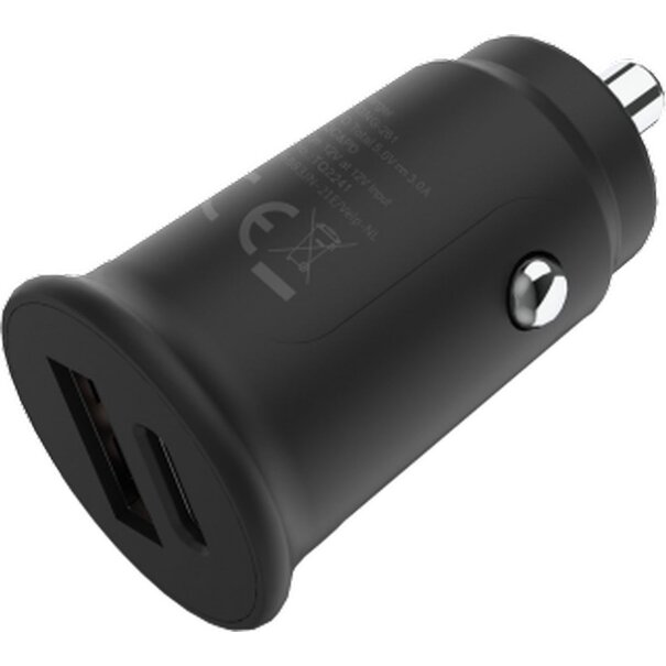 ACV Grab 'n Go - 30W USB-C + USB-A Car Charger - Black