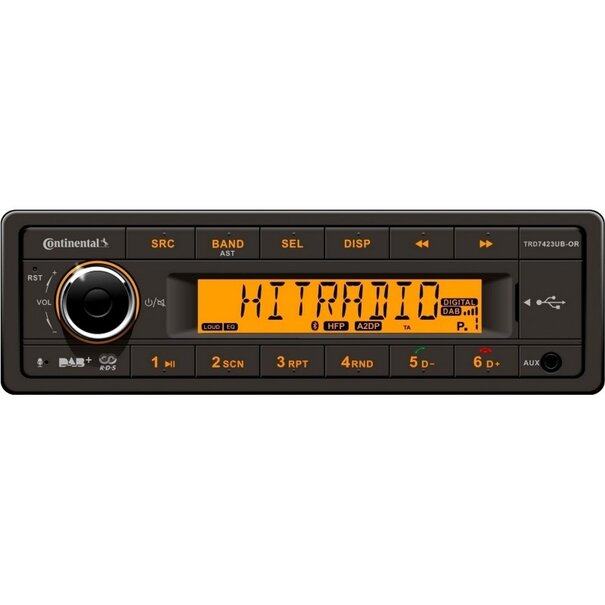 Continental Continental TRDW323UB-OR - 24V DAB+ Radio -  RDS  -  USB -  MP3 -  WMA -  Bluetooth -  Amber Backlight