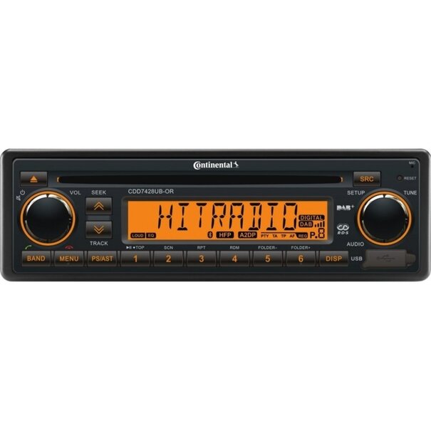 Continental Continental CDD7428UB-OR - Autoradio - 24V - FM RDS & DAB tuner - CD - MP3 - USB - Bluetooth