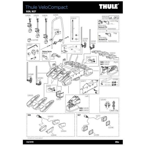 Thule Thule 52977 Kentekenplaathouder -  VeloCompact 924/925/926/927