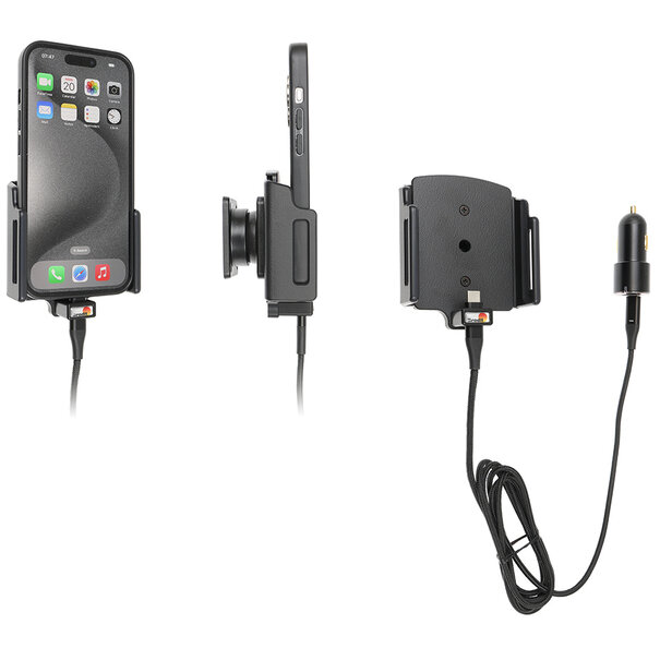 Brodit Telefoonhouder Apple iPhone 15/15 Pro - Actieve verstelbare houder - 12V USB SIG-Plug 70-83mm