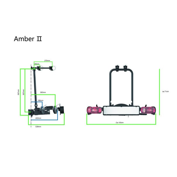 Pro-User Pro-User Amber 2 + Oprijgoot - Fietsendrager - 2 Fietsen - Kantelbaar