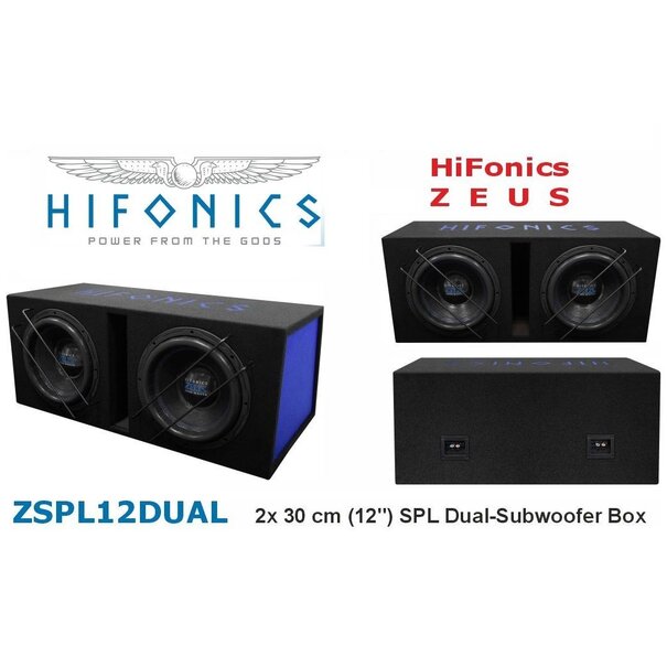 Hifonics  Hifonics Zeus ZSPL12 Dual - Dubbele subwooferbox -  12" - 1200 Watt RMS