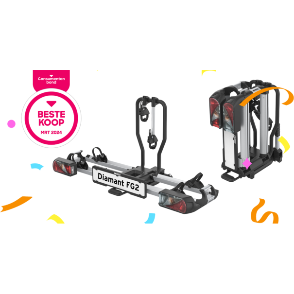 Pro-User Pro-User Diamant FG2 (Incl. gratis reclametas)  - Trekhaak fietsendrager - Lichtgewicht 17 kg - Tot 60 kg  Draagvermogen