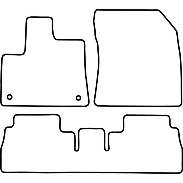 AutoStyle Automatten passend voor Citroën Berlingo Multispace / Opel Combo MPV (Tour) / Peugeot Rifter 2018-9/2019 (3-delig + ronde montageclips)