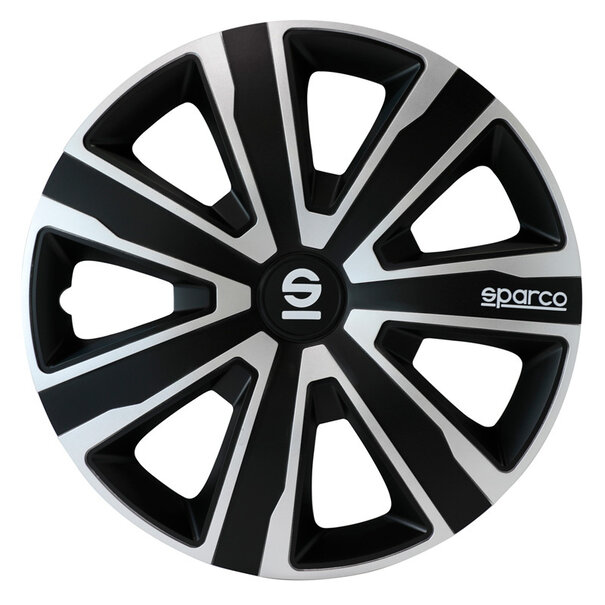 Sparco Sparco Wieldoppen Palermo - 16-inch - Zilver/Zwart - Set van 4 stuks