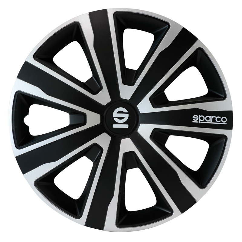 Wieldoppen set TENZO-SB in zwart met zilveren spaken 16 inch Wieldoppen set TENZO-SB in zwart met zilveren spaken 16 inch