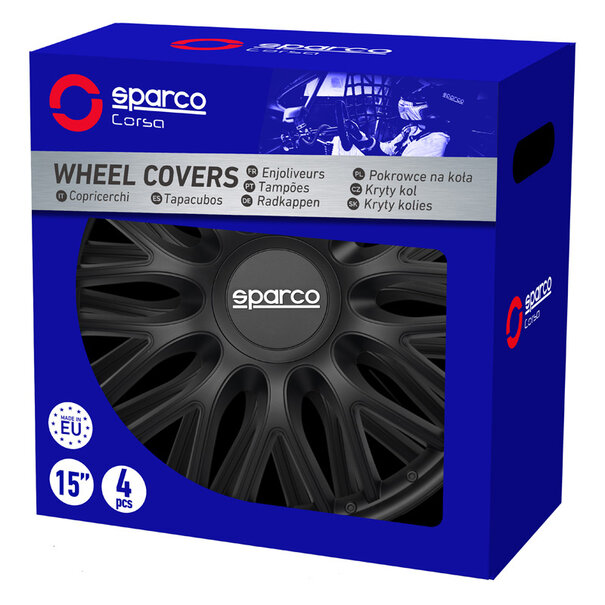 Sparco Sparco Wieldoppen Roma - 15-inch - Zwart - Set van 4 stuks