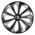 Sparco Sparco Wieldoppen Sicilia - 15-inch - Zwart/Zilver/Carbon - Set van 4 stuks