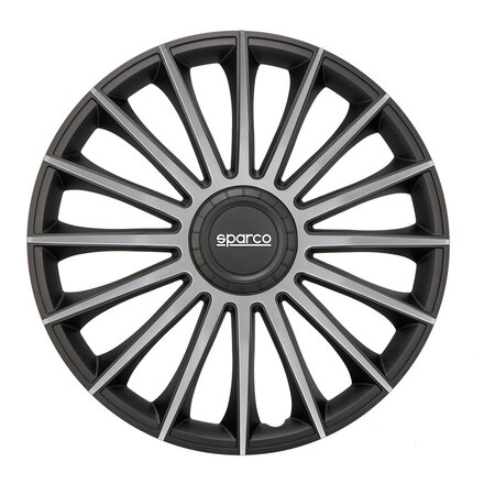 Sparco Wieldoppen Treviso - 13-inch - Zwart/Zilver - Set van 4 stuks