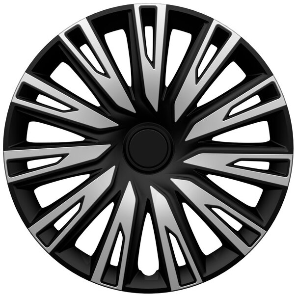 AutoStyle 4-Delige Wieldoppenset Copra 15-inch zilver/zwart