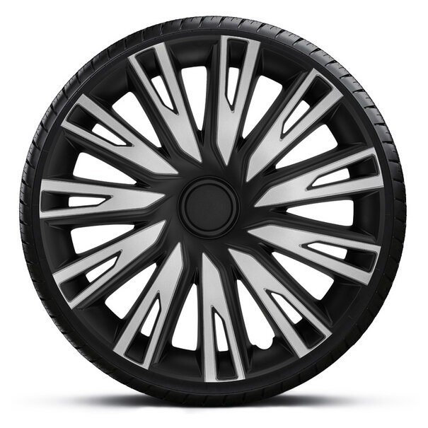 AutoStyle AutoStyle 4-Delige Wieldoppenset Copra 15-inch zilver/zwart