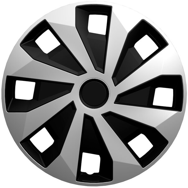 AutoStyle AutoStyle 4-Delige Wieldoppenset Volvano-VAN 15-inch zilver/zwart (bol)