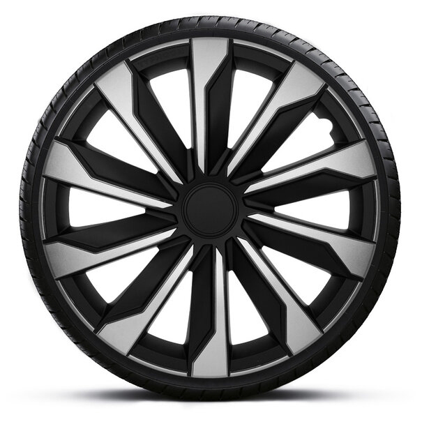 AutoStyle AutoStyle 4-Delige Wieldoppenset Typhoon 14-inch zilver/zwart