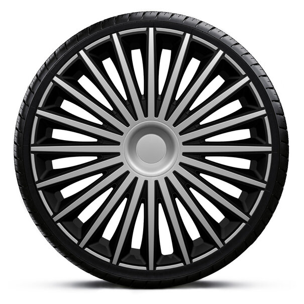 AutoStyle AutoStyle 4-Delige Wieldoppenset Dakota 16-inch zilver/zwart