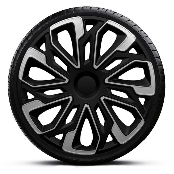 AutoStyle AutoStyle 4-Delige Wieldoppenset Estoril 13-inch zilver/zwart
