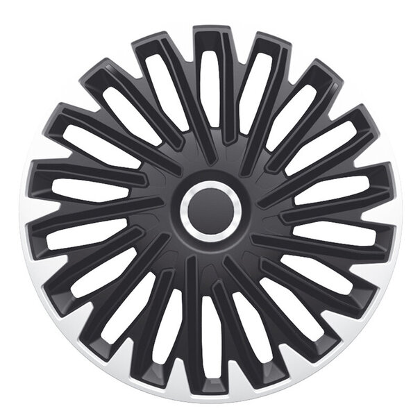 AutoStyle AutoStyle 4-Delige Wieldoppenset Quantum Pro 16-inch zilver/zwart + chroom ring