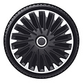AutoStyle AutoStyle 4-Delige Wieldoppenset Quantum Pro 16-inch zilver/zwart + chroom ring