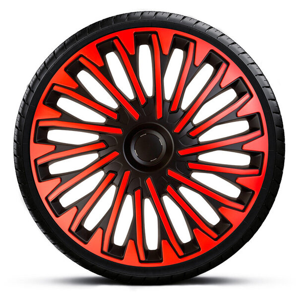 AutoStyle 4-Delige Wieldoppenset Soho 16-inch zwart/rood