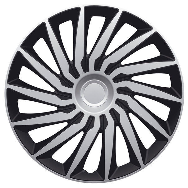 AutoStyle AutoStyle 4-Delige Wieldoppenset Kendo 15-inch zilver/zwart