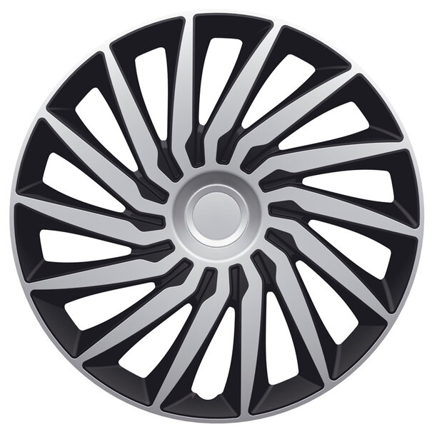 AutoStyle AutoStyle 4-Delige Wieldoppenset Kendo 14-inch zilver/zwart